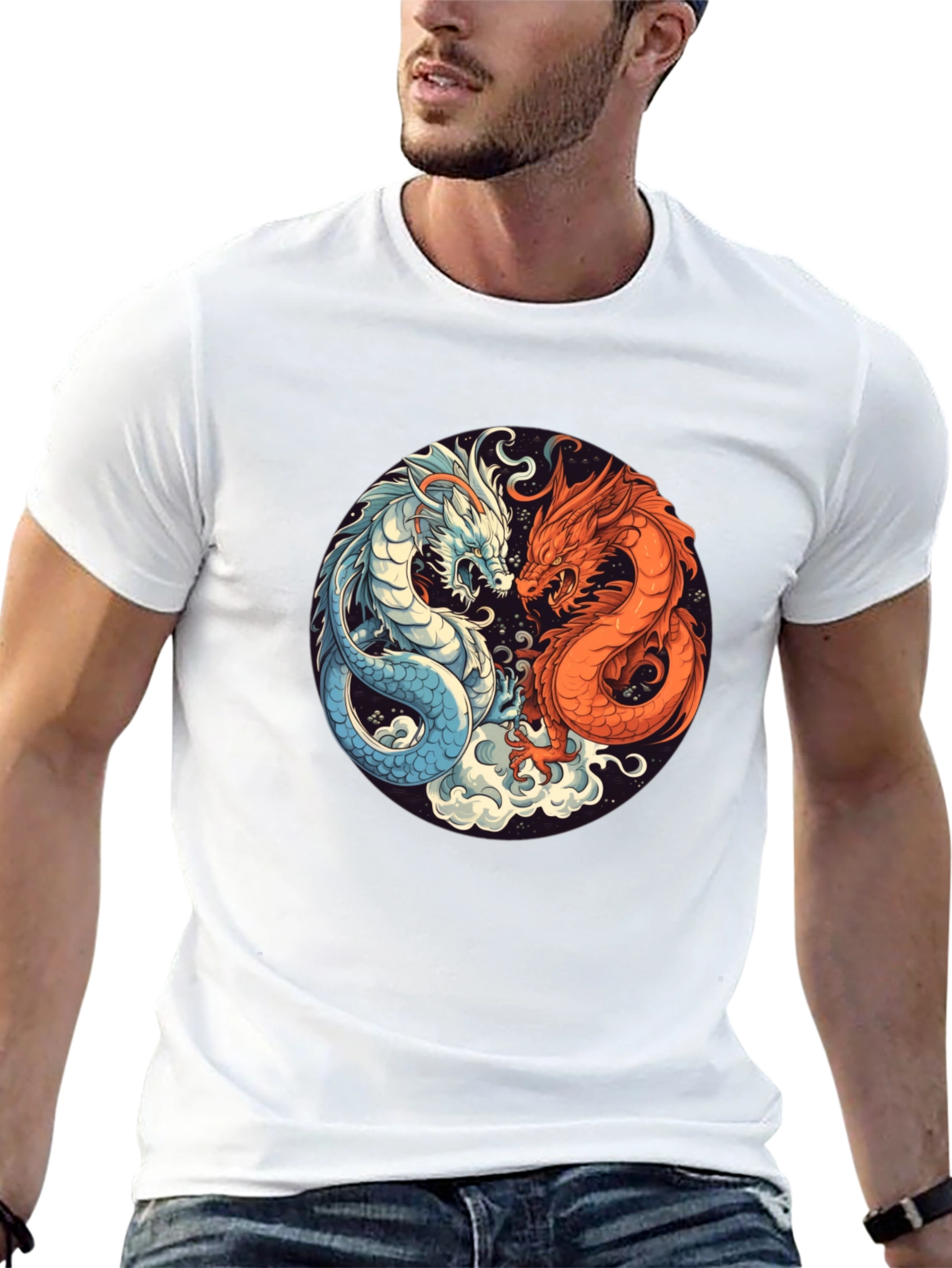 Yin Yang Dragon Graphic Tee