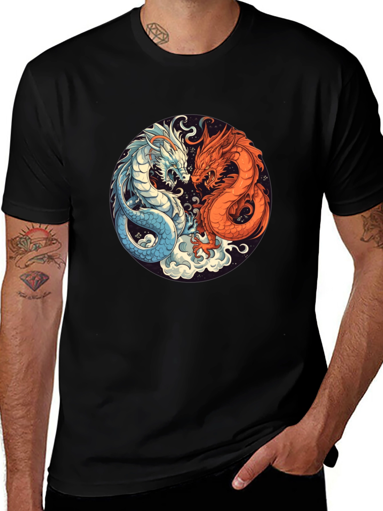 Yin Yang Dragon Graphic Tee