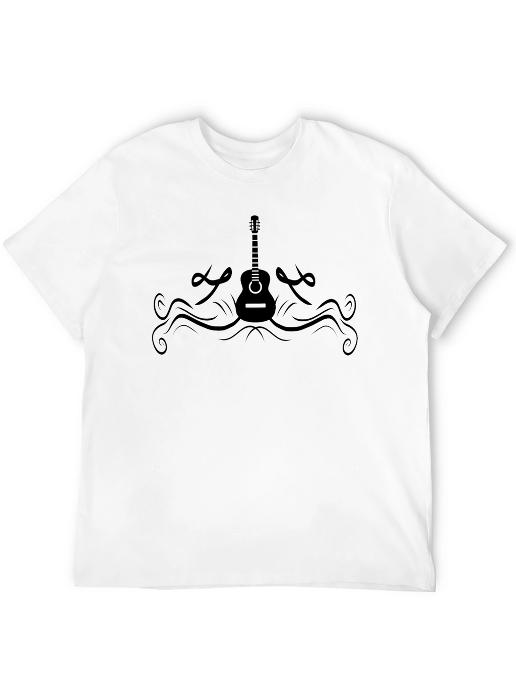Guitar Graphic Tee - Black Cotton Comfort