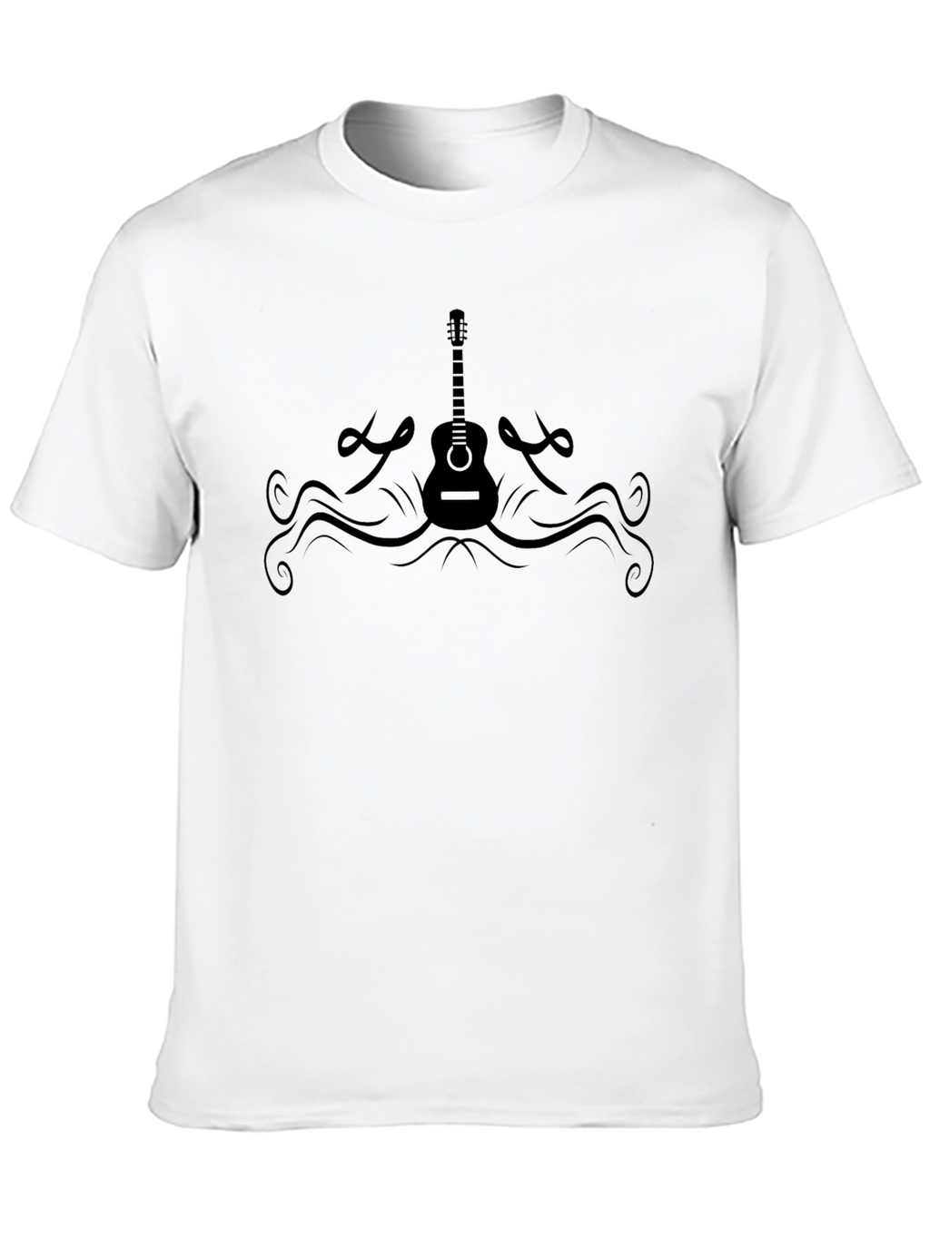 Guitar Graphic Tee - Black Cotton Comfort