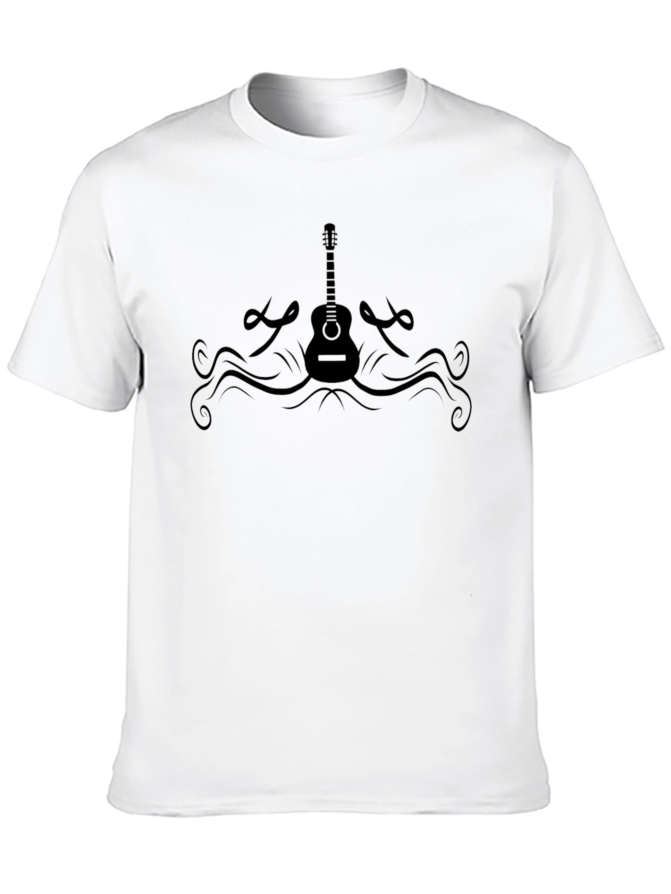 Guitar Graphic Tee - Black Cotton Comfort