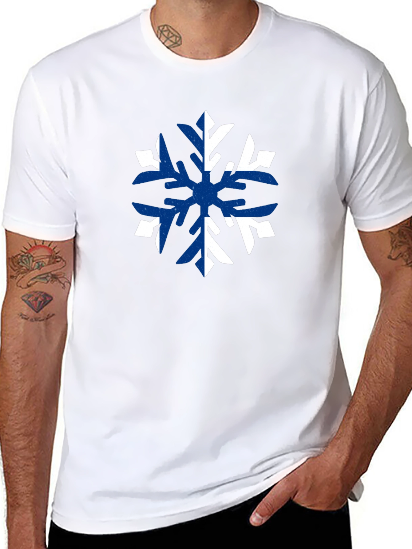 Snowflake Graphic Tee - Modern Fit Cotton T-Shirt