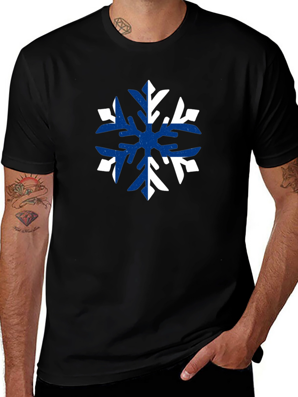 Snowflake Graphic Tee - Modern Fit Cotton T-Shirt