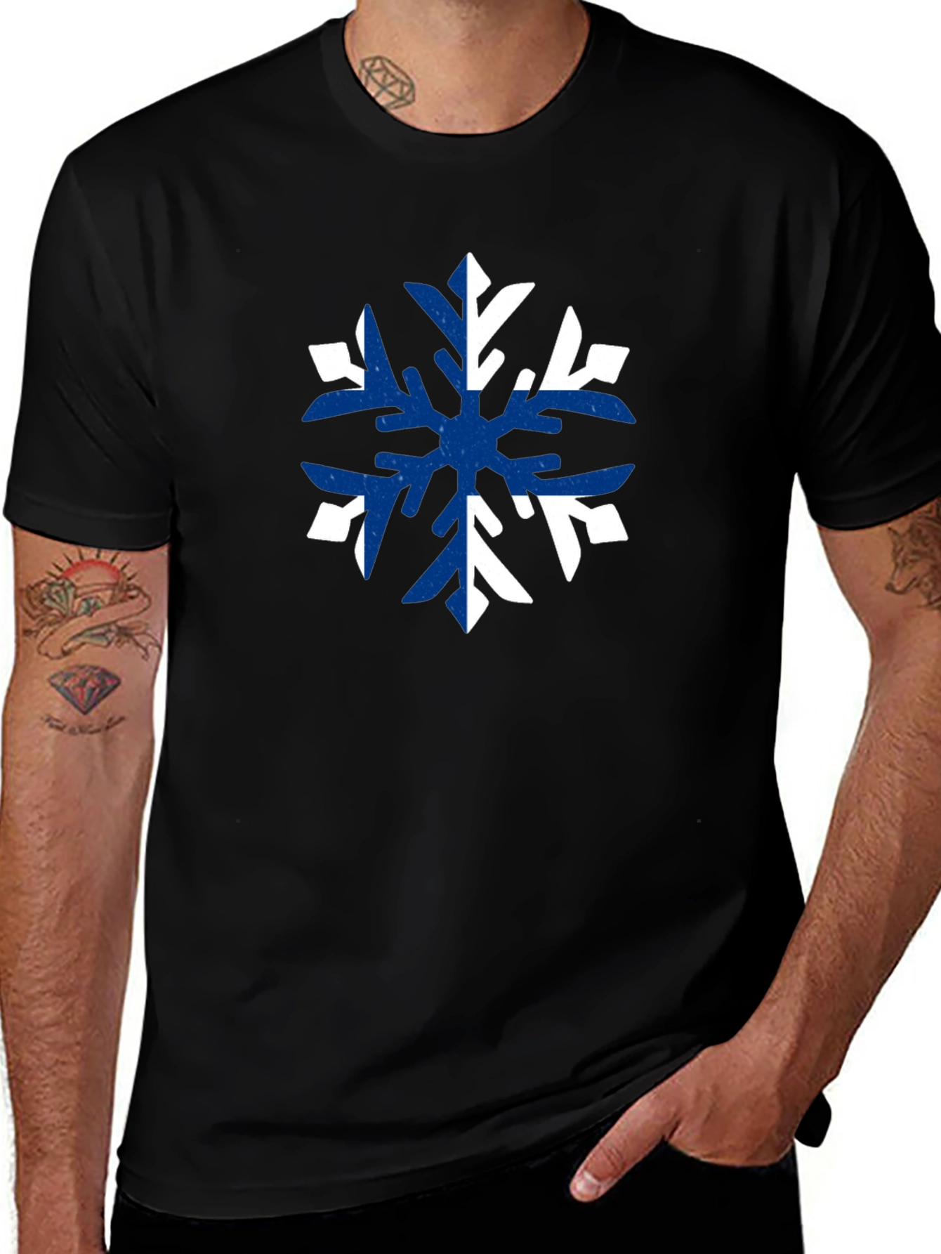 Snowflake Graphic Tee - Modern Fit Cotton T-Shirt