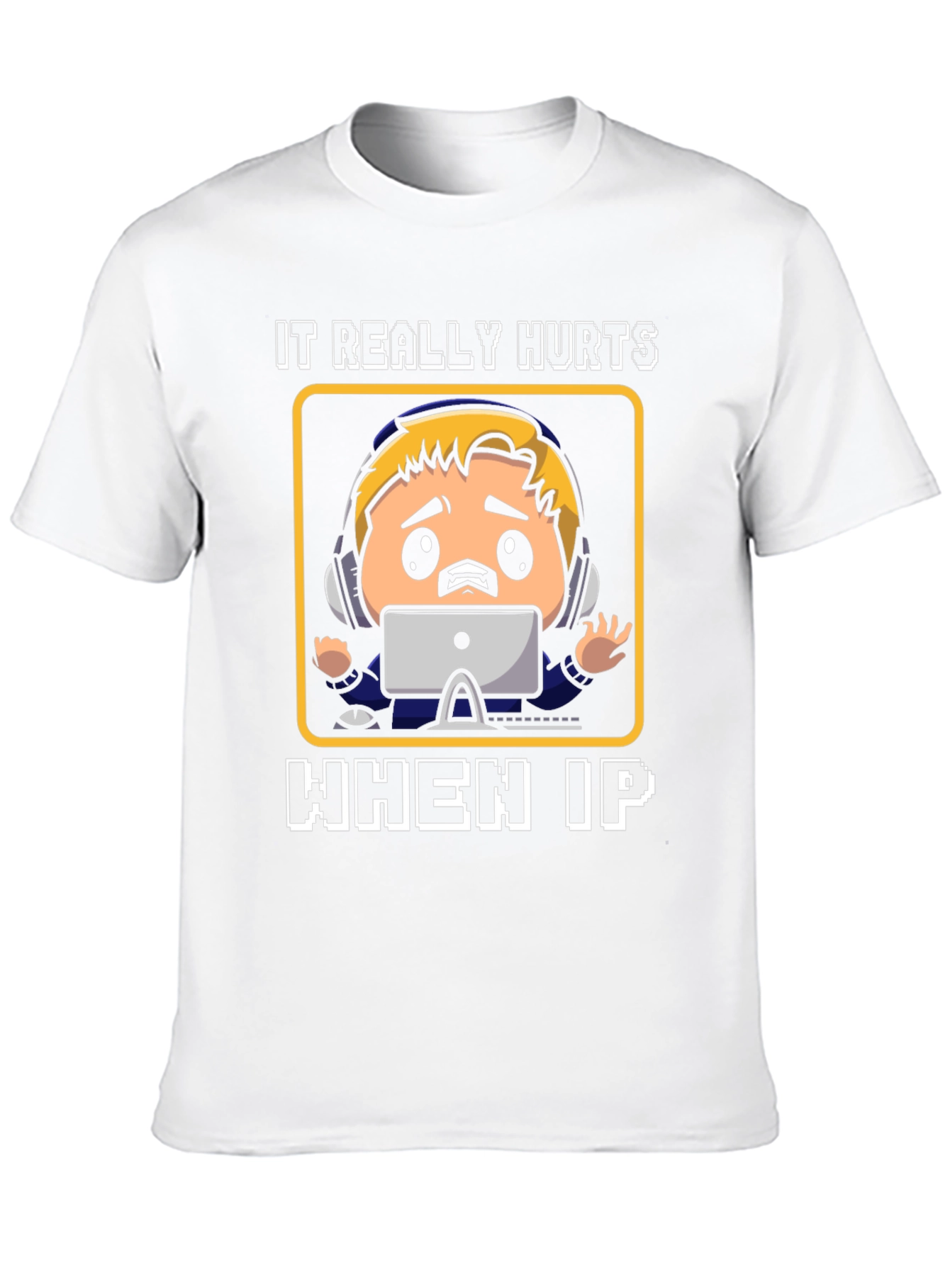 Gamer IP Hurts Black Cotton T-Shirt