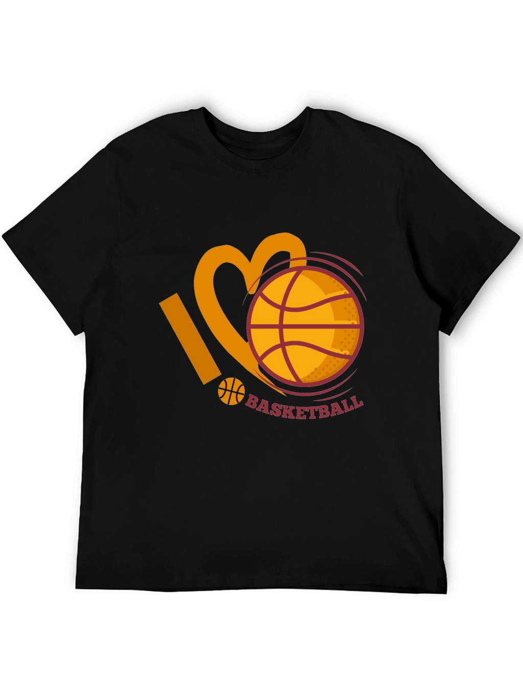 I Love Basketball Graphic Tee - Black