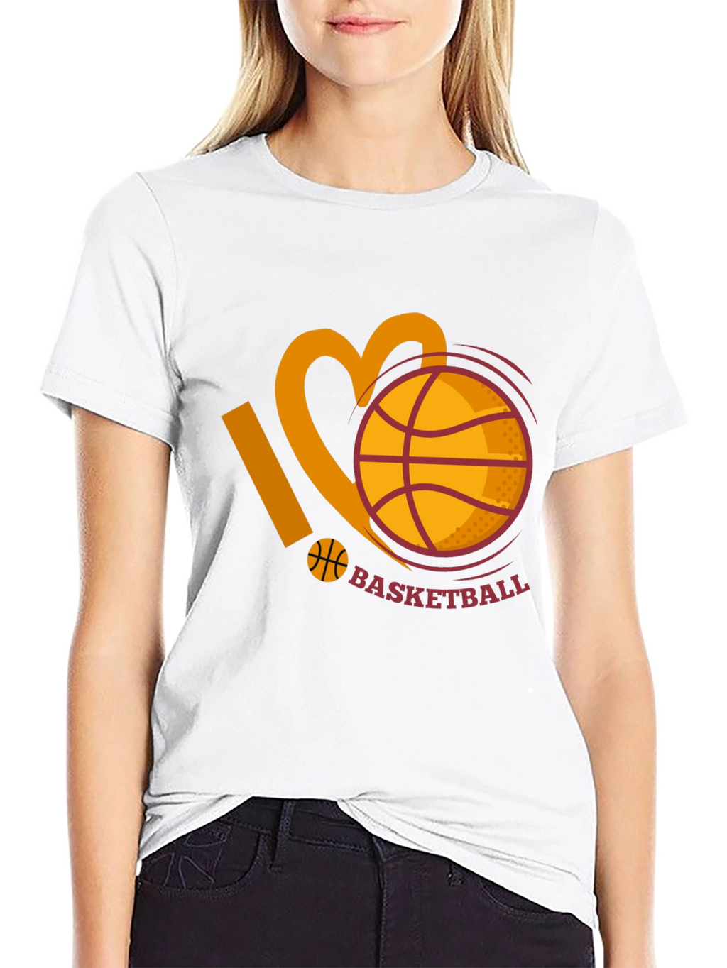 I Love Basketball Graphic Tee - Black