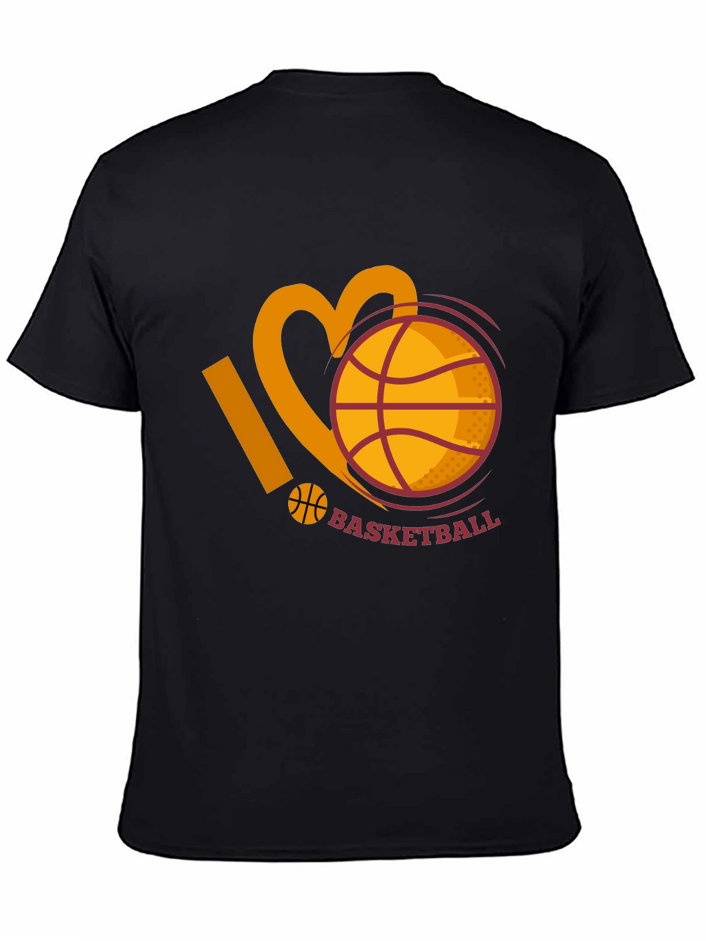 I Love Basketball Graphic Tee - Black