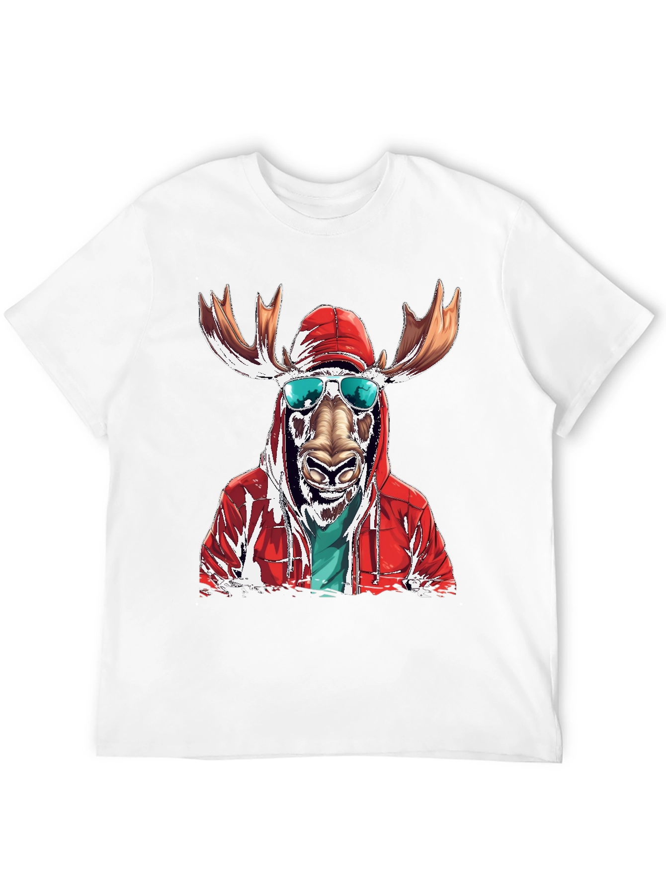 Cool Moose Graphic Tee - Black Cotton T-Shirt