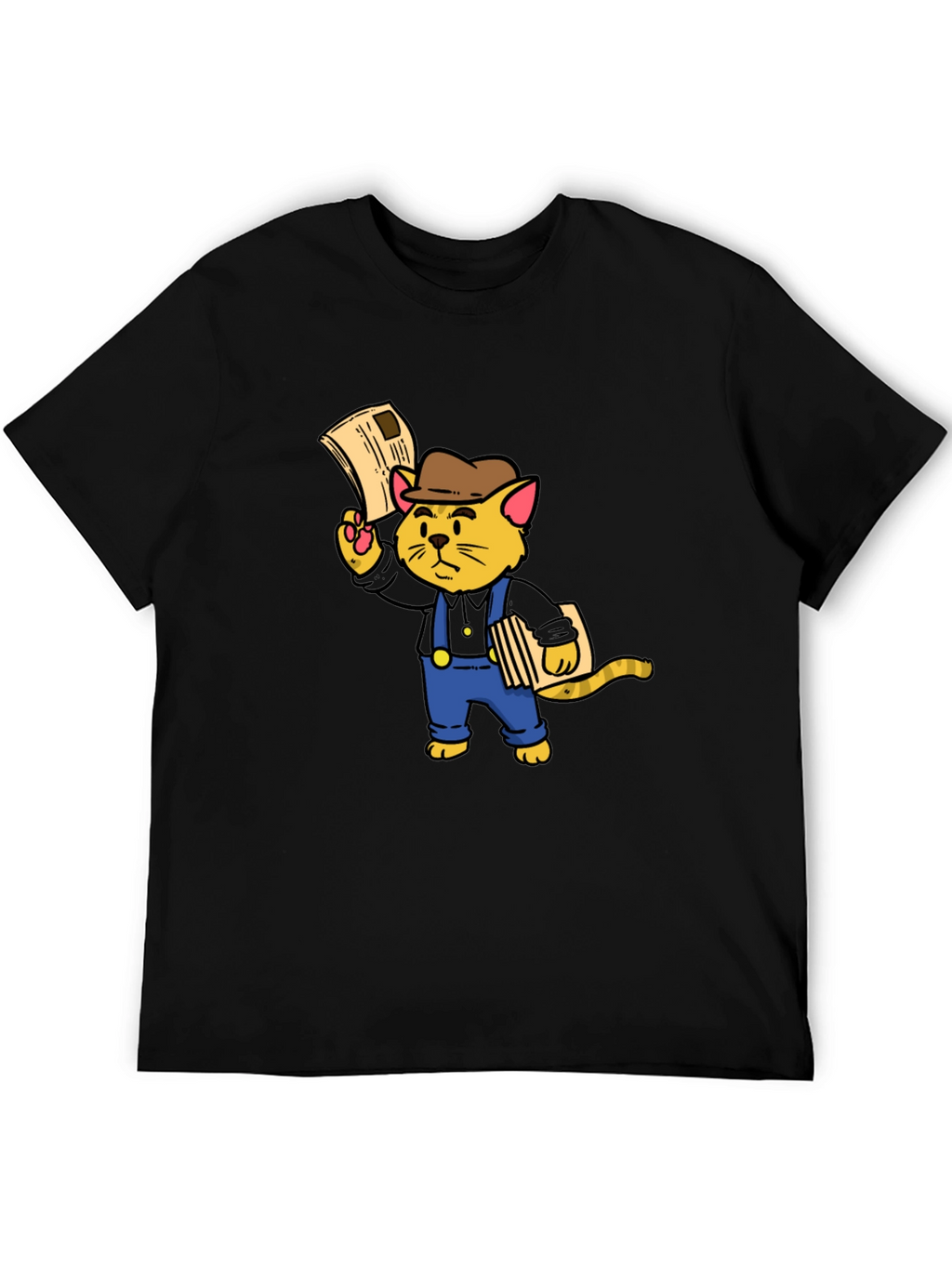 News Cat T-Shirt - Black