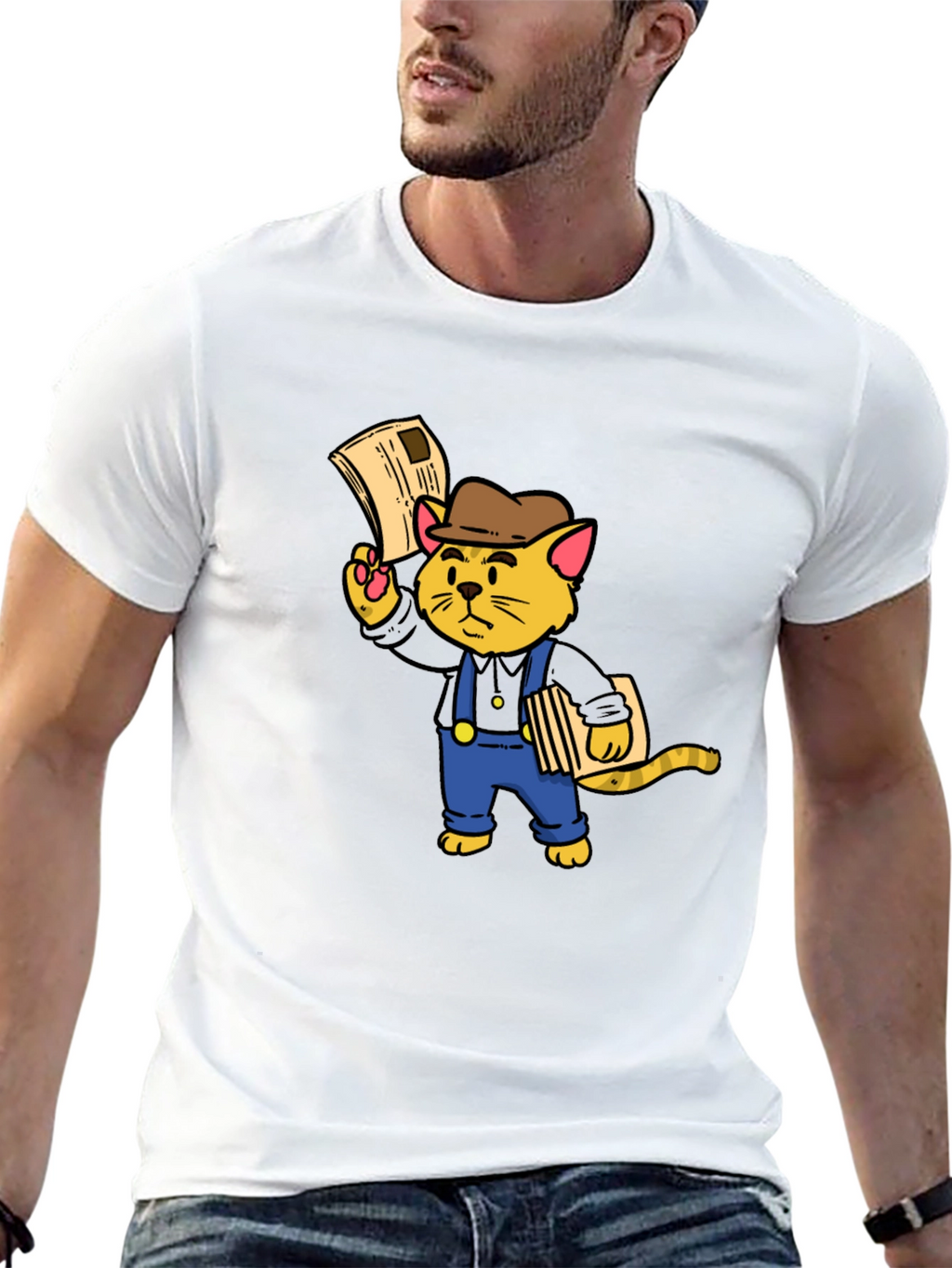 News Cat T-Shirt - Black