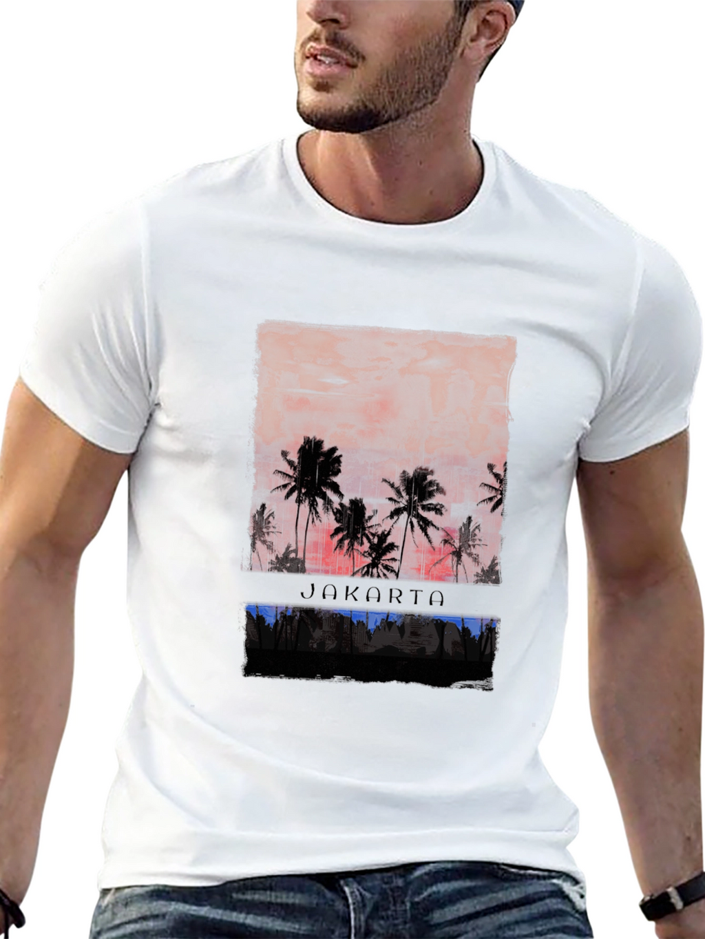 Jakarta Palm Sunset Graphic Tee