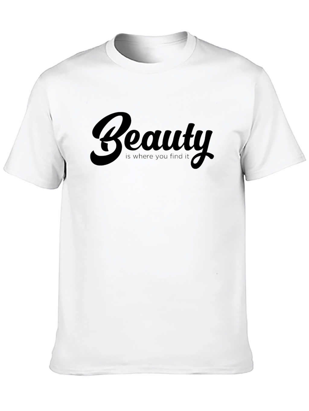 Beauty Quote Graphic Print Black T-Shirt