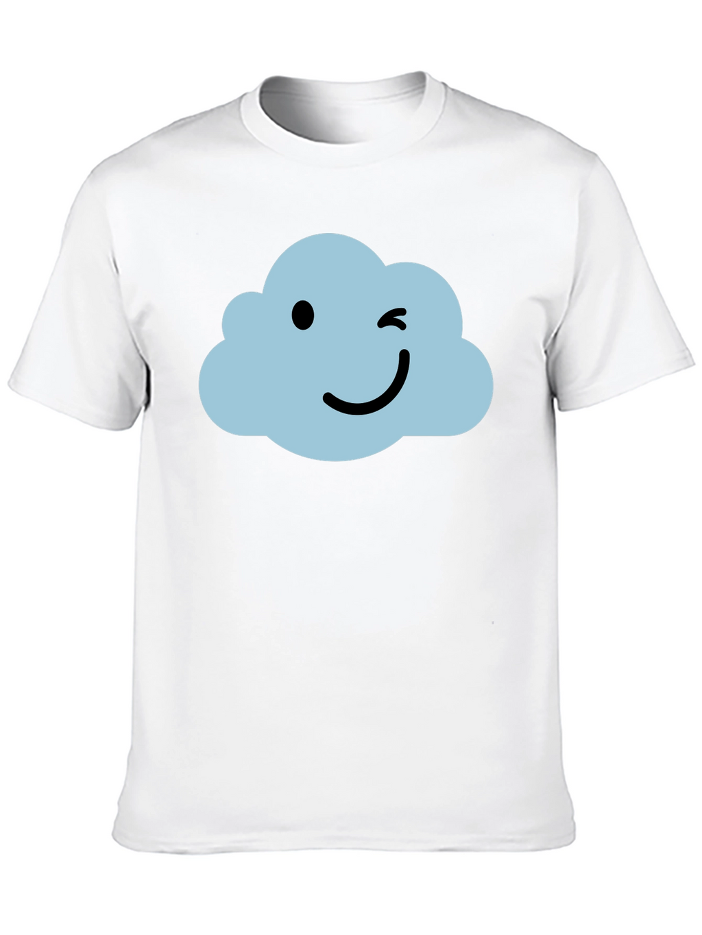 Whimsical Cloud Graphic Tee - Soft Black Cotton Shirt