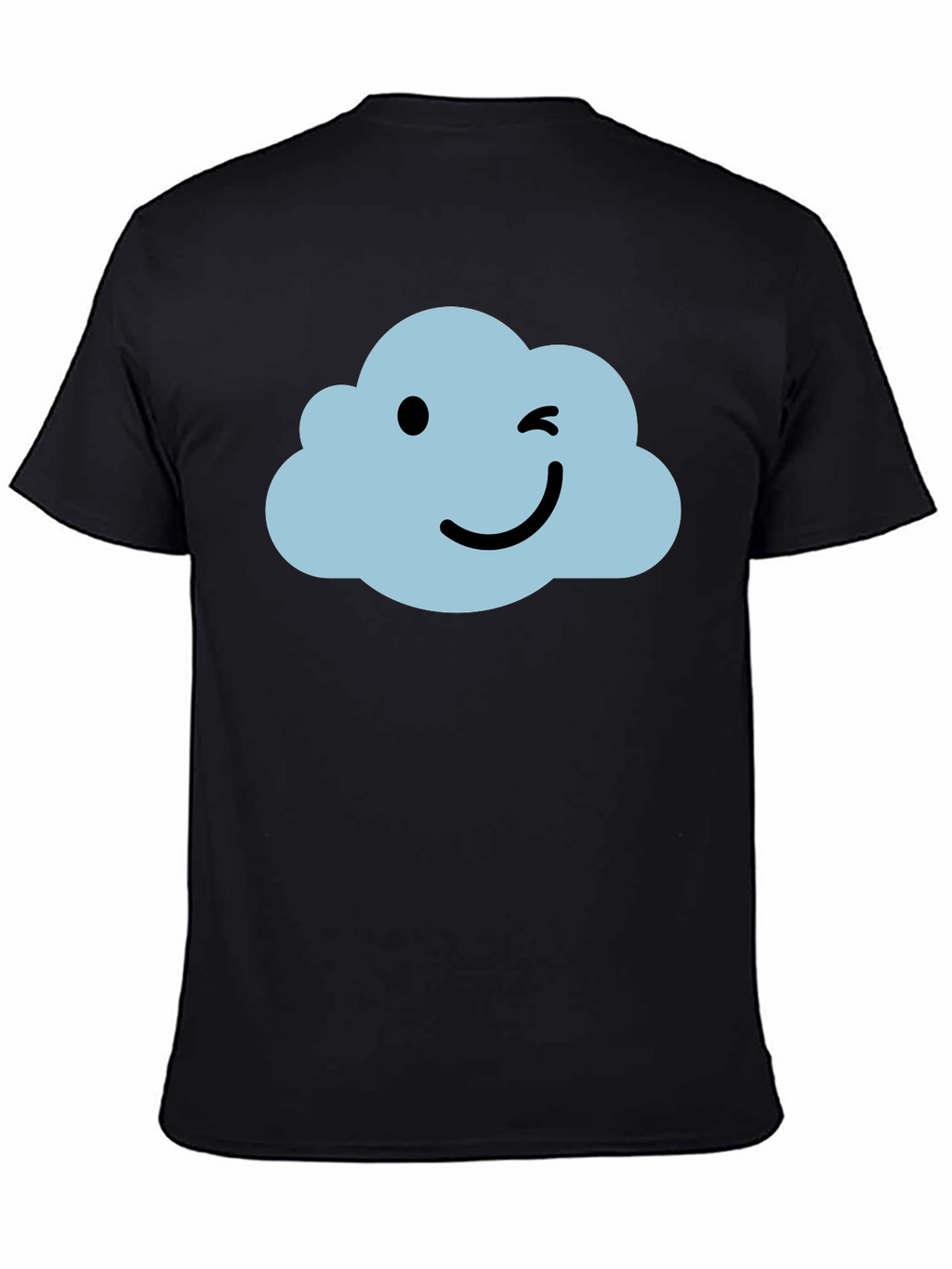 Whimsical Cloud Graphic Tee - Soft Black Cotton Shirt