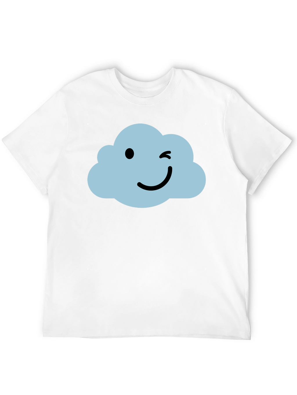 Whimsical Cloud Graphic Tee - Soft Black Cotton Shirt