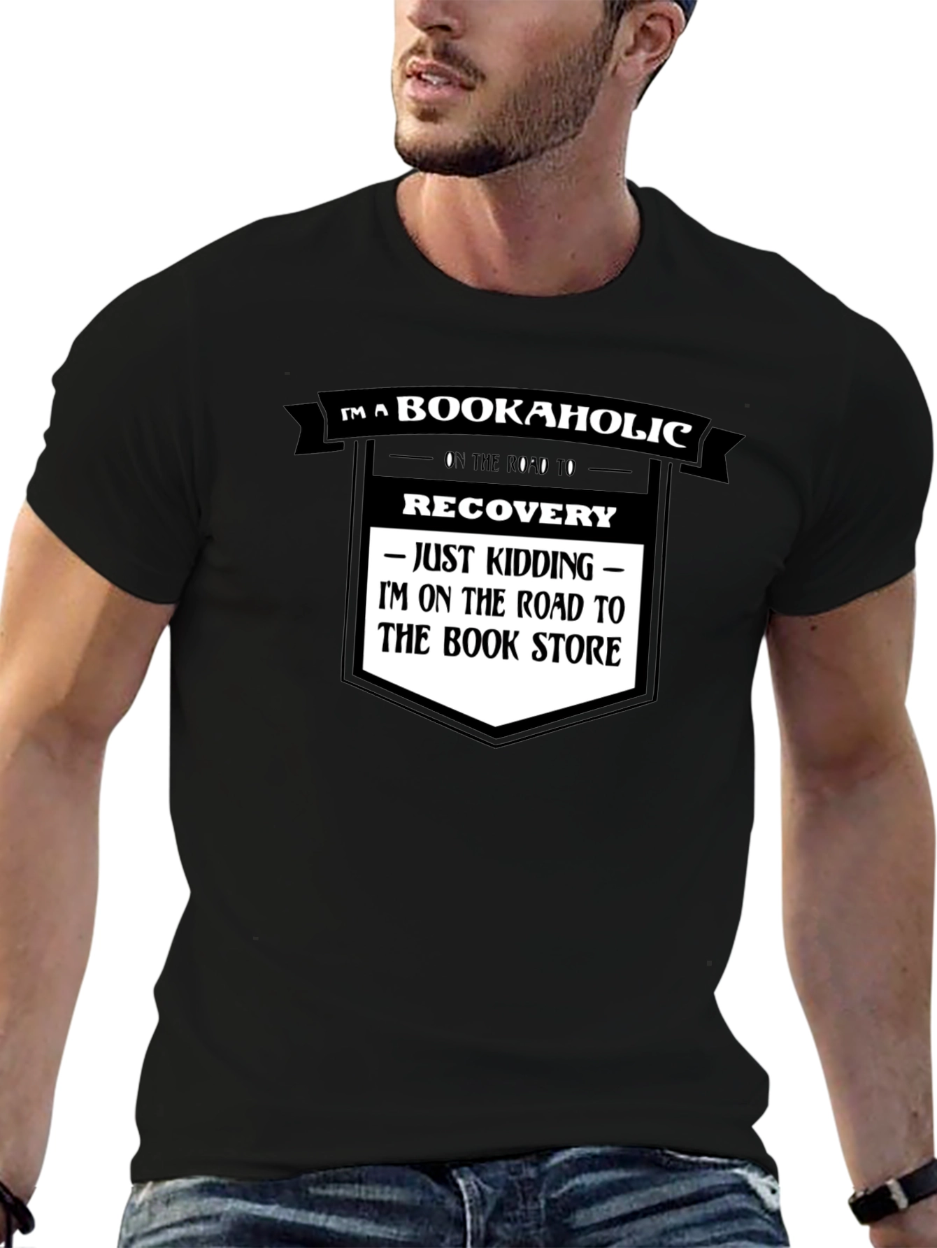 Bookaholic T-Shirt - Road to Bookstore Funny Tee