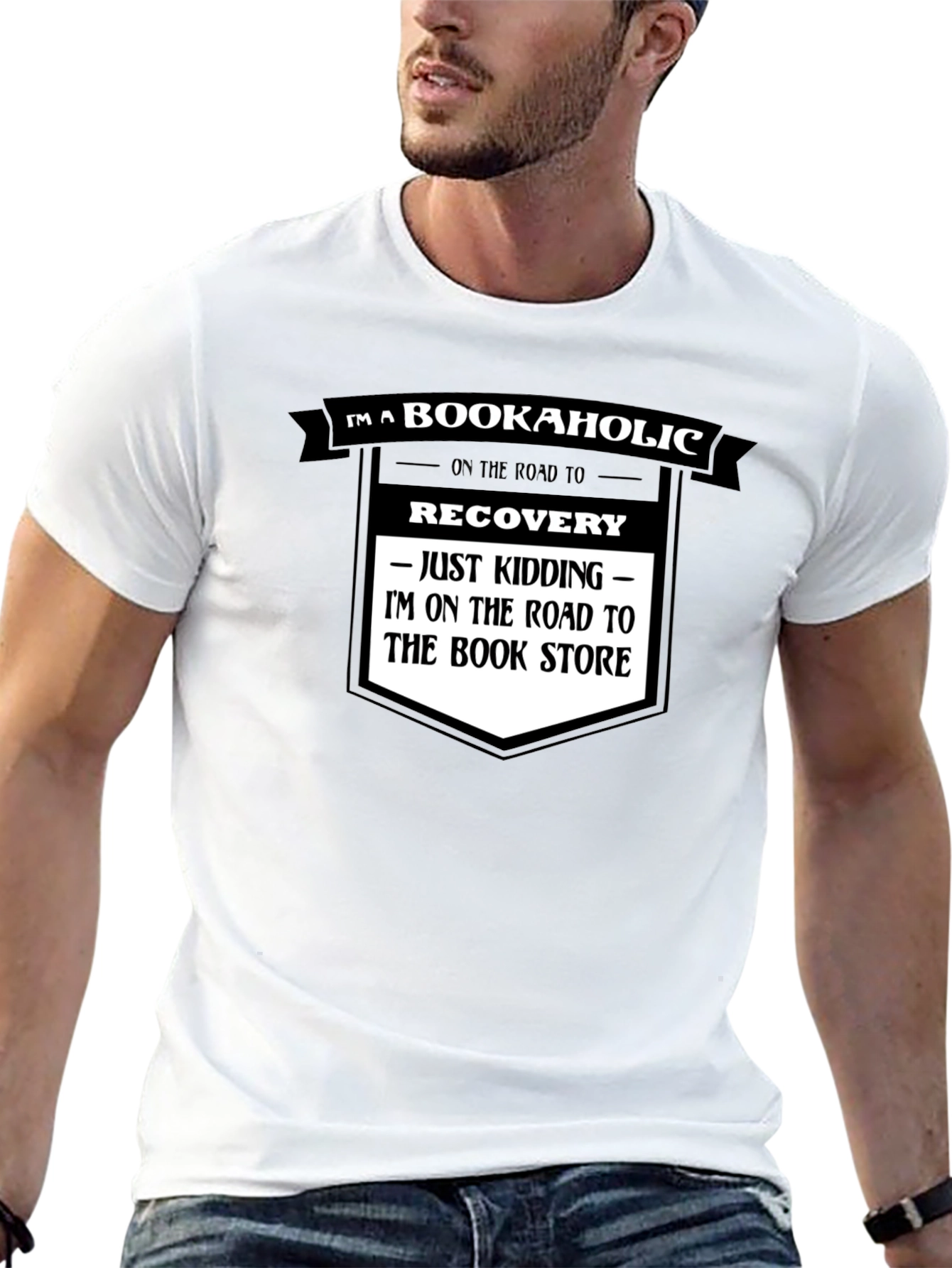 Bookaholic T-Shirt - Road to Bookstore Funny Tee