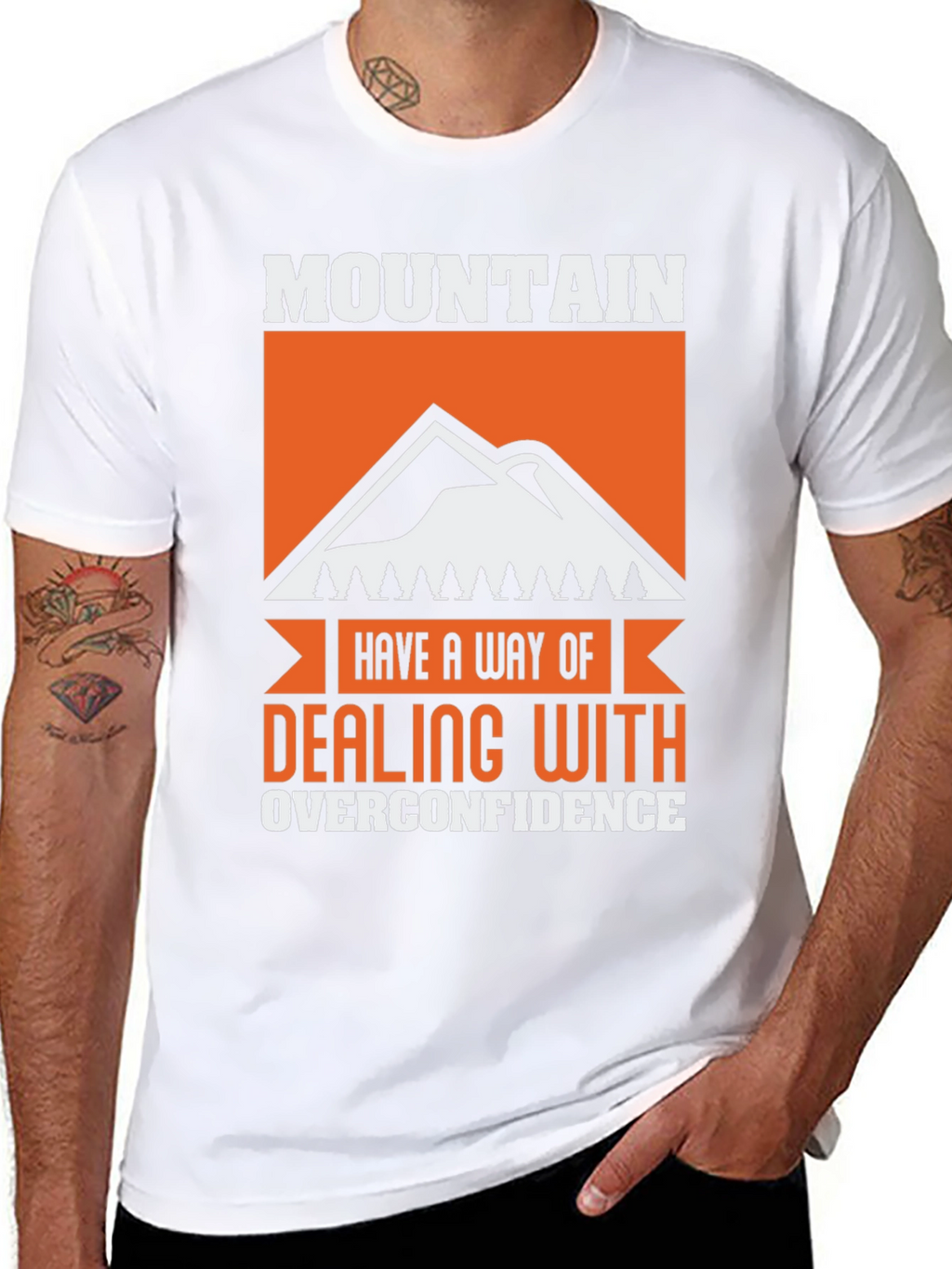 Mountain Overconfidence Graphic Tee - Black Cotton Blend