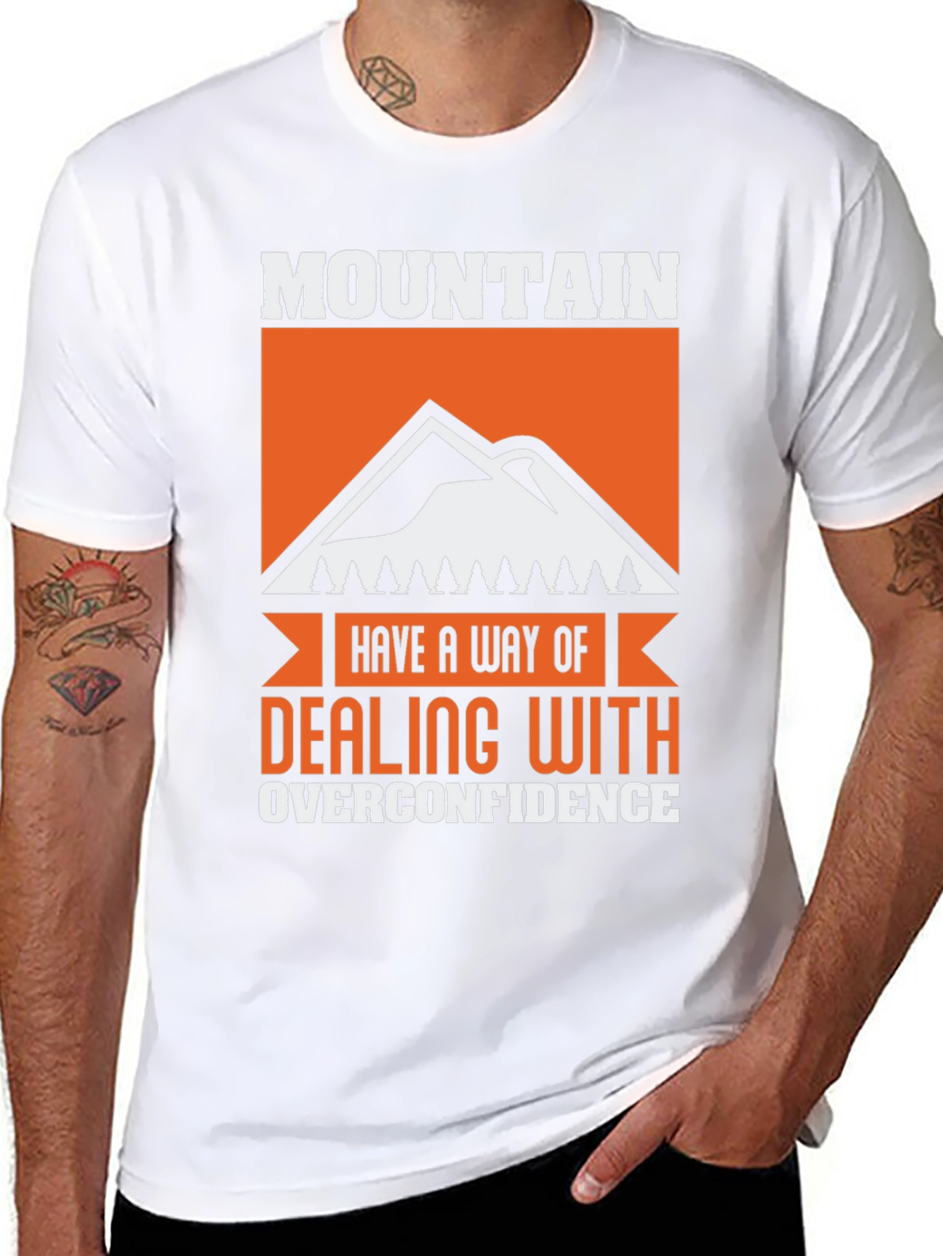 Mountain Overconfidence Graphic Tee - Black Cotton Blend
