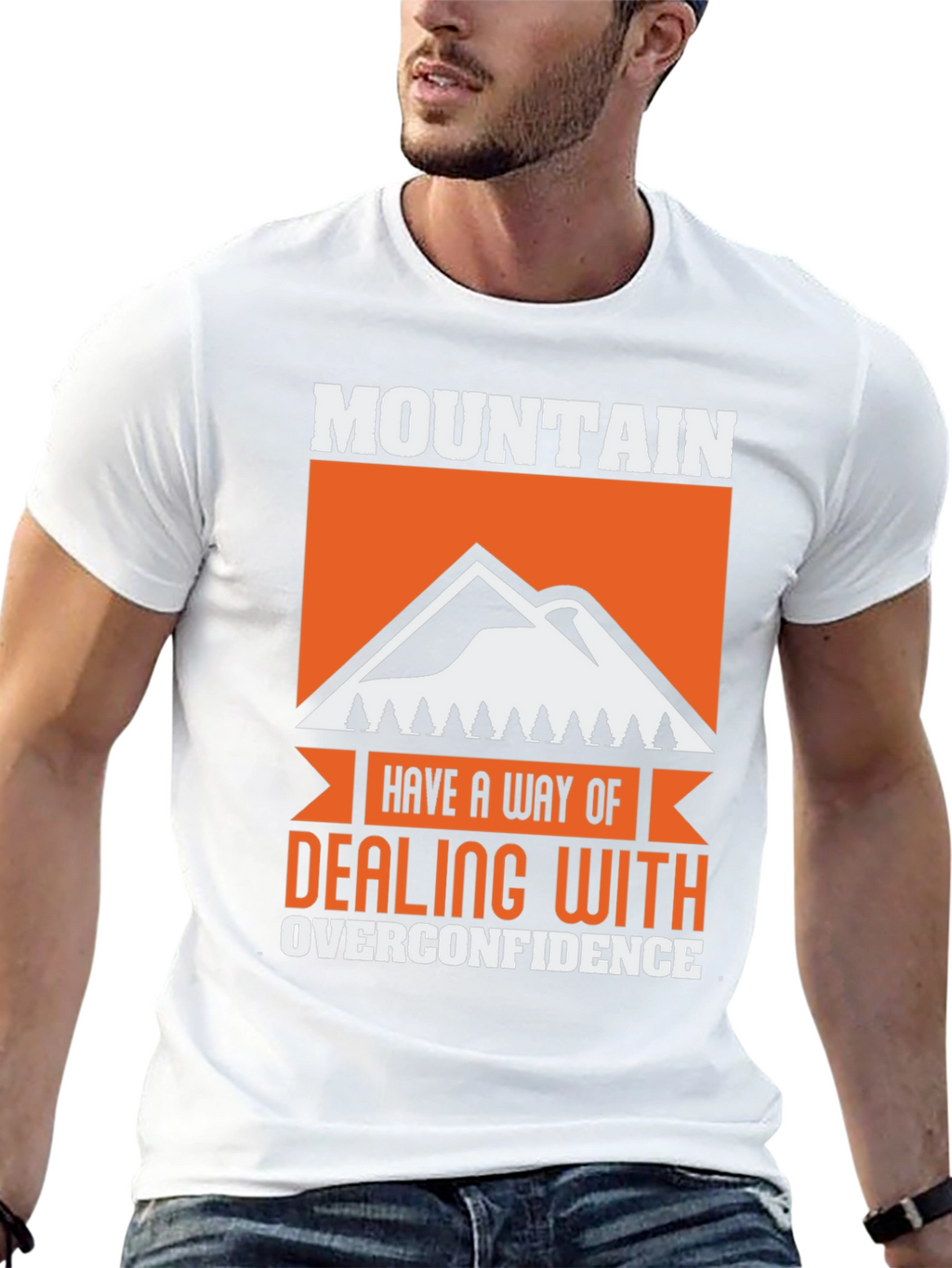 Mountain Overconfidence Graphic Tee - Black Cotton Blend