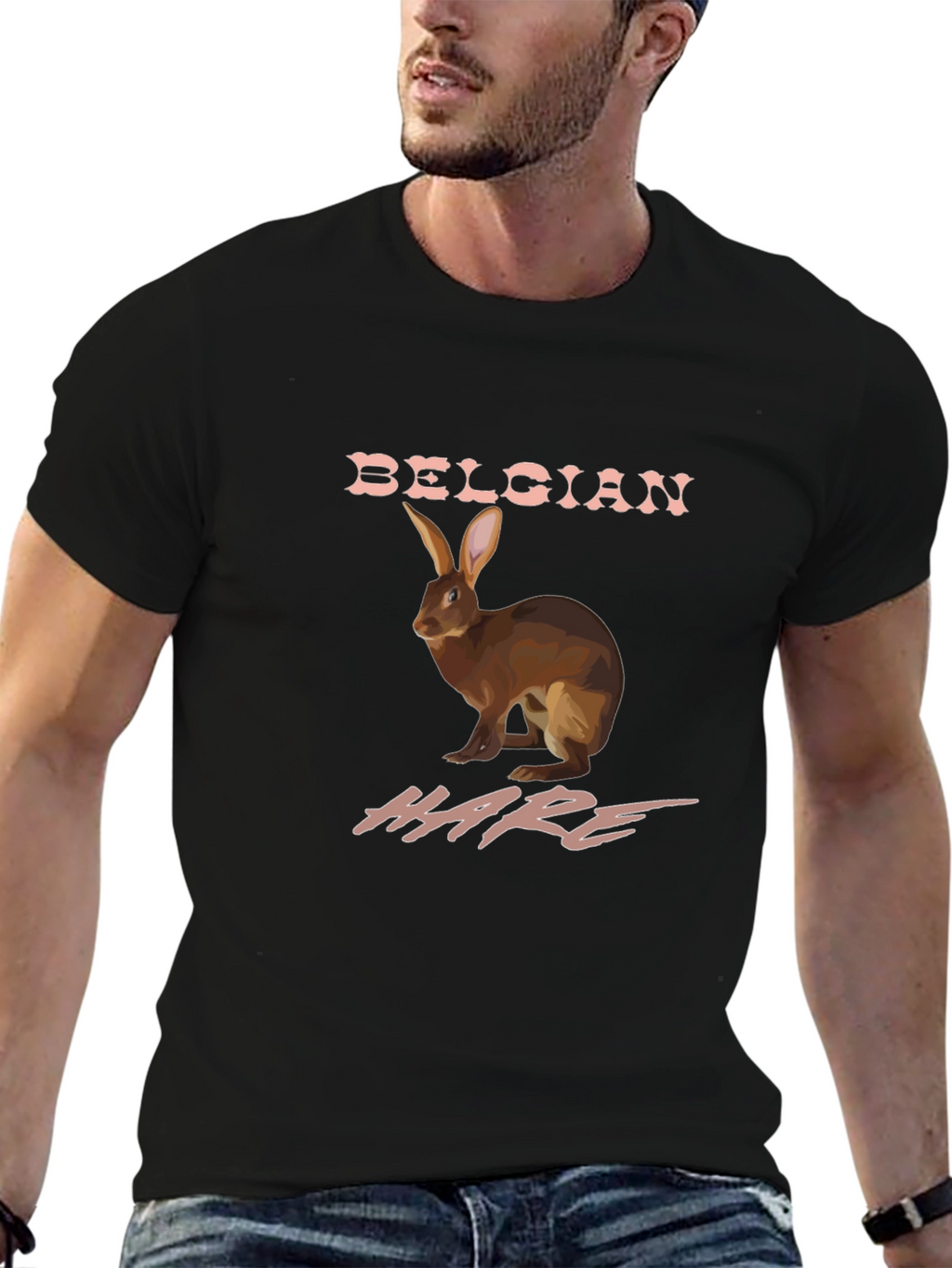 Belgian Hare Graphic Tee - Unique Animal Lover Design