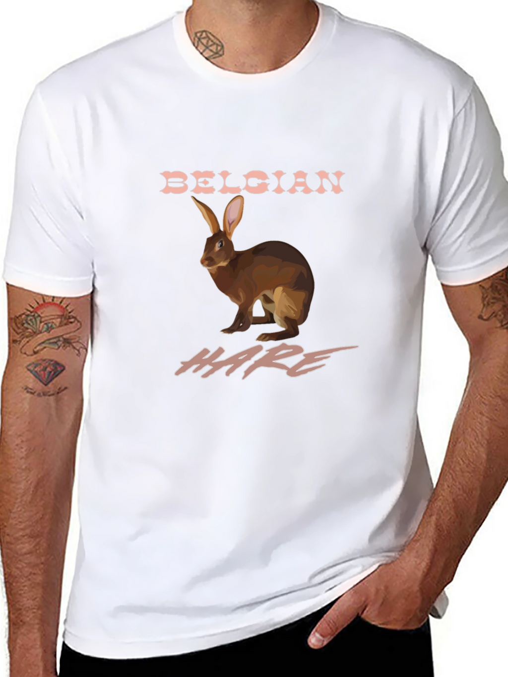 Belgian Hare Graphic Tee - Unique Animal Lover Design