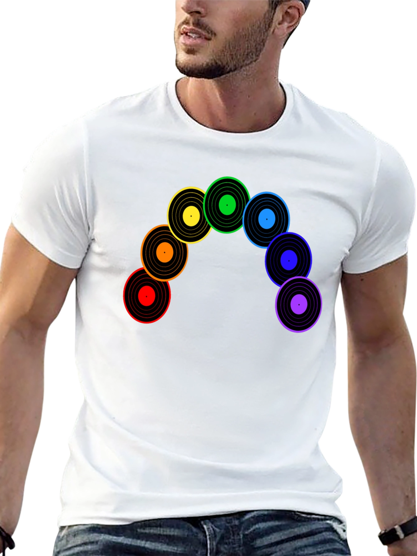 Rainbow Record Vinyl Music T-Shirt