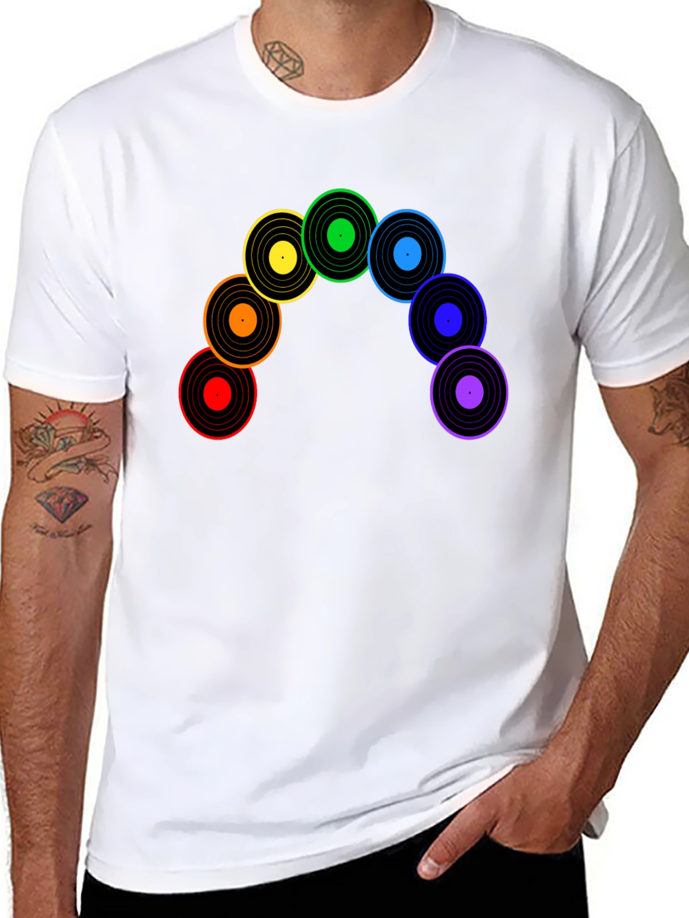 Rainbow Record Vinyl Music T-Shirt