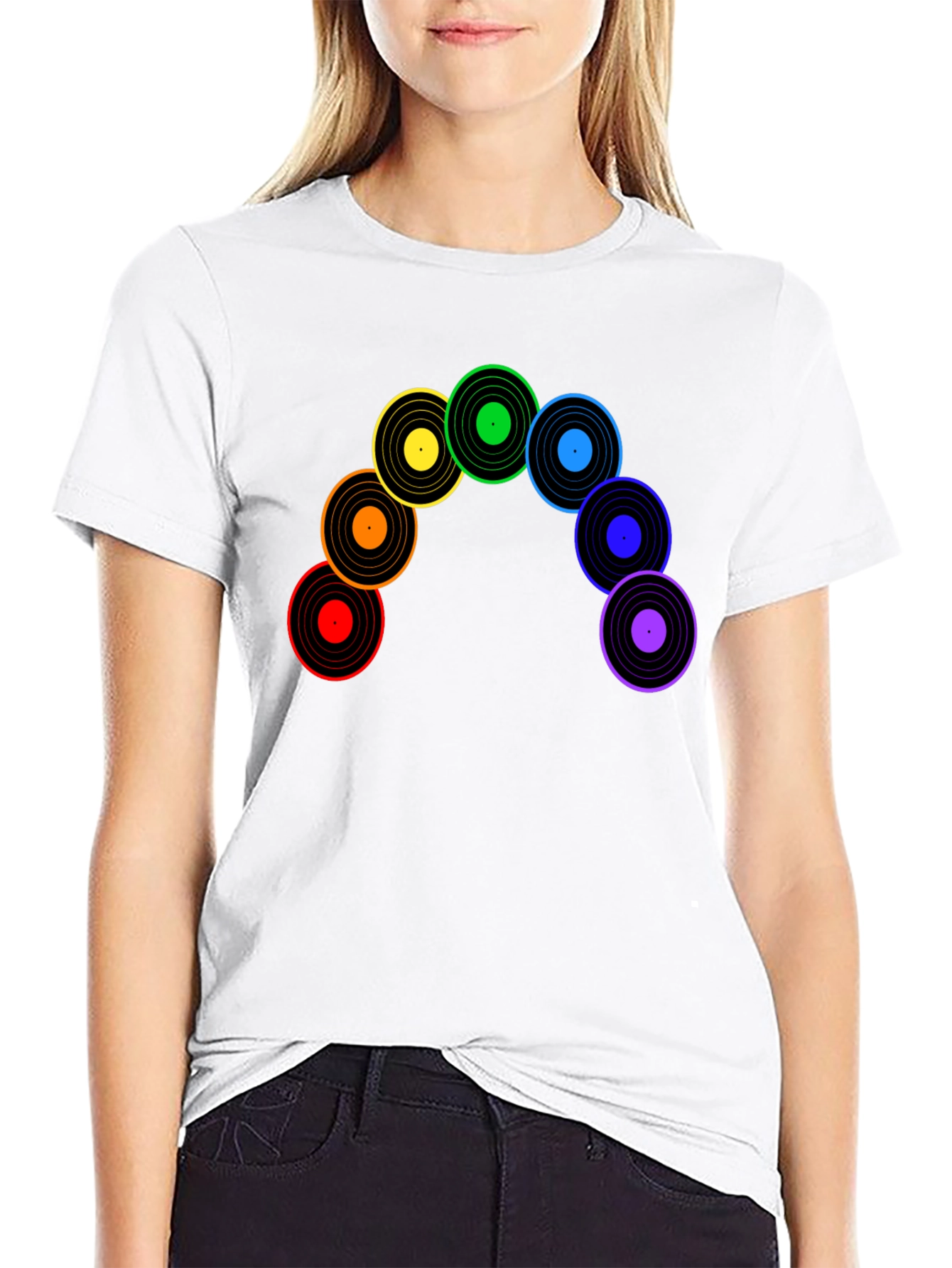 Rainbow Record Vinyl Music T-Shirt