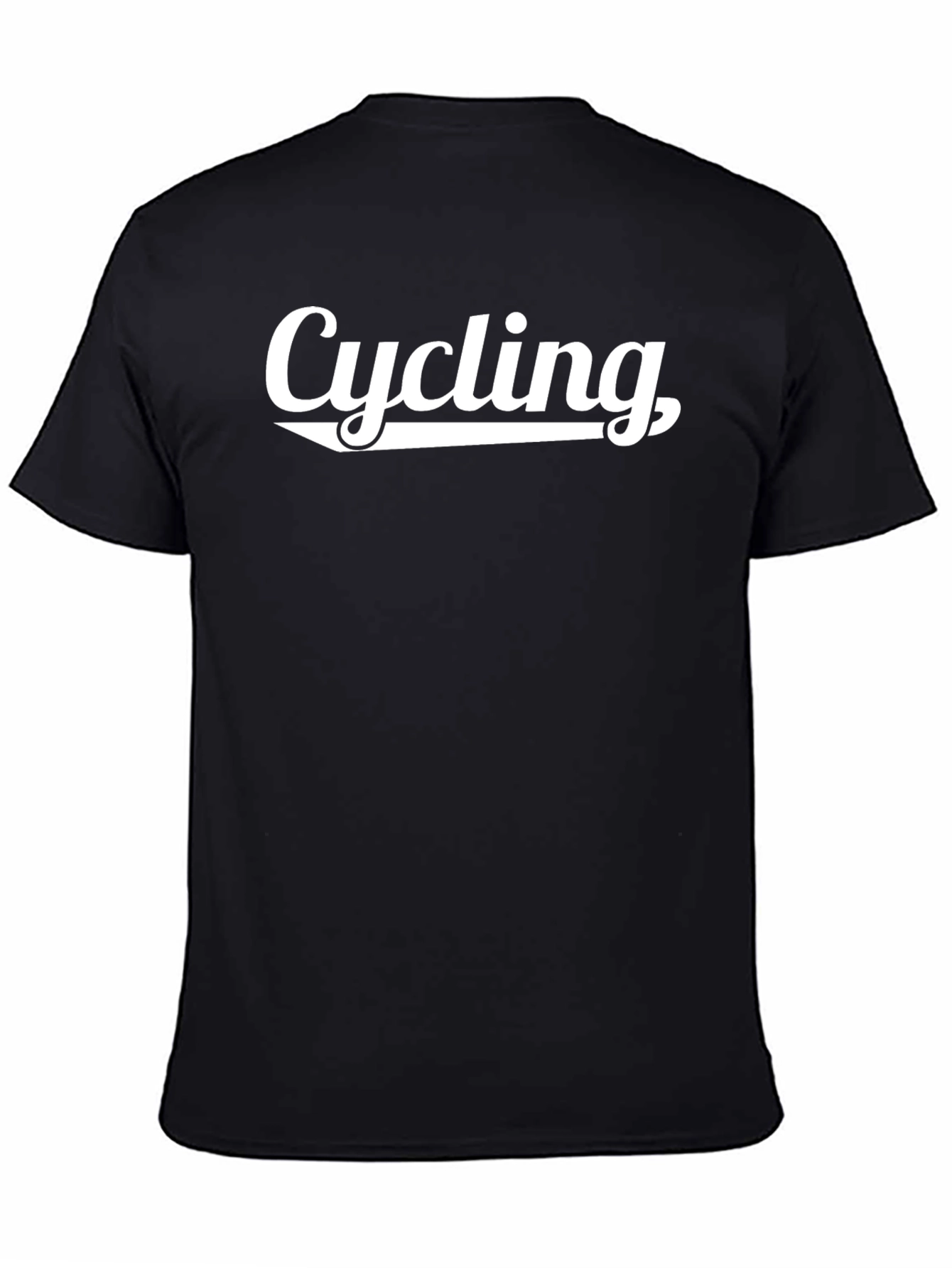 Cycling Graphic T-Shirt - Black Cotton Blend Tee