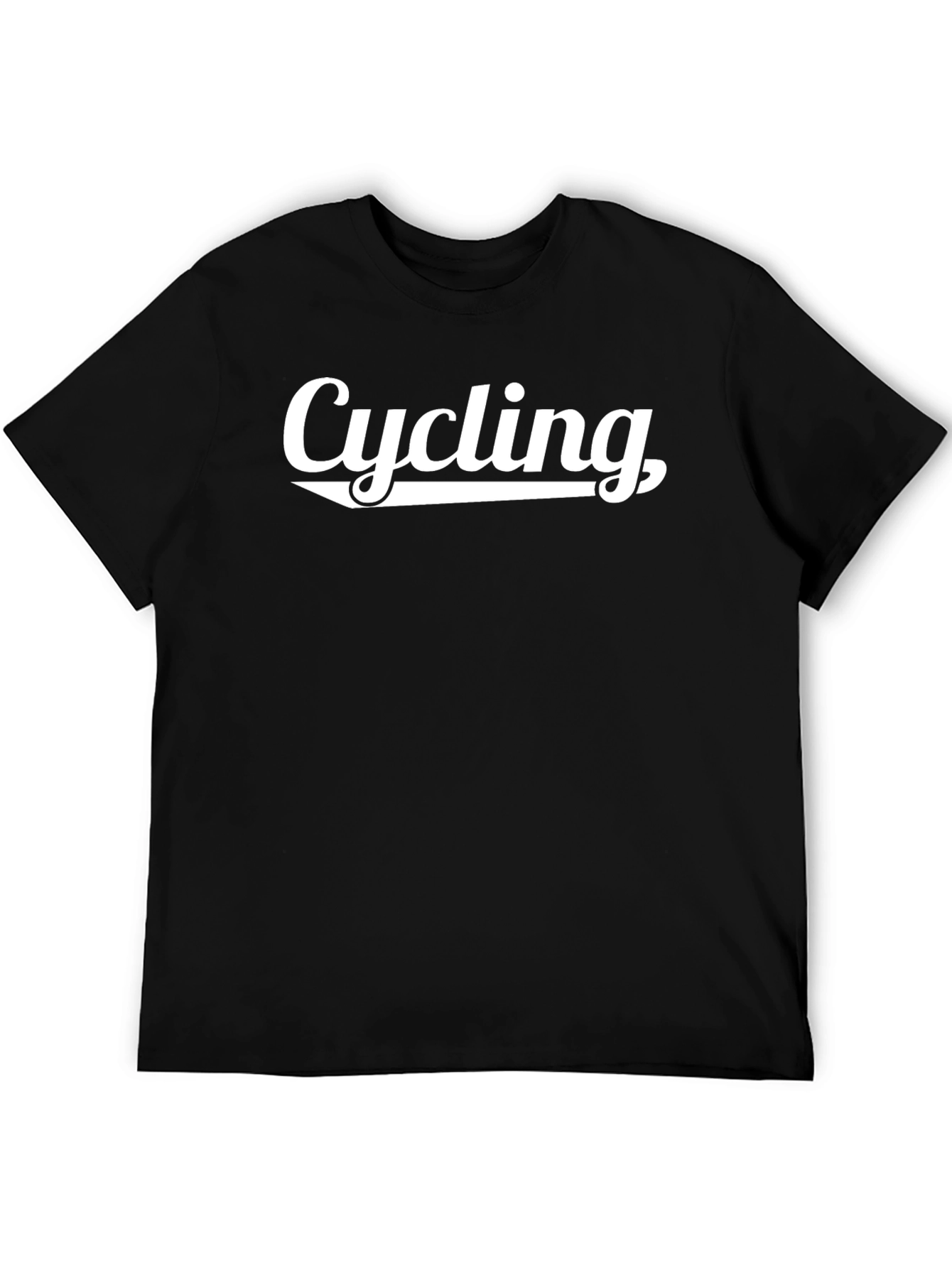 Cycling Graphic T-Shirt - Black Cotton Blend Tee