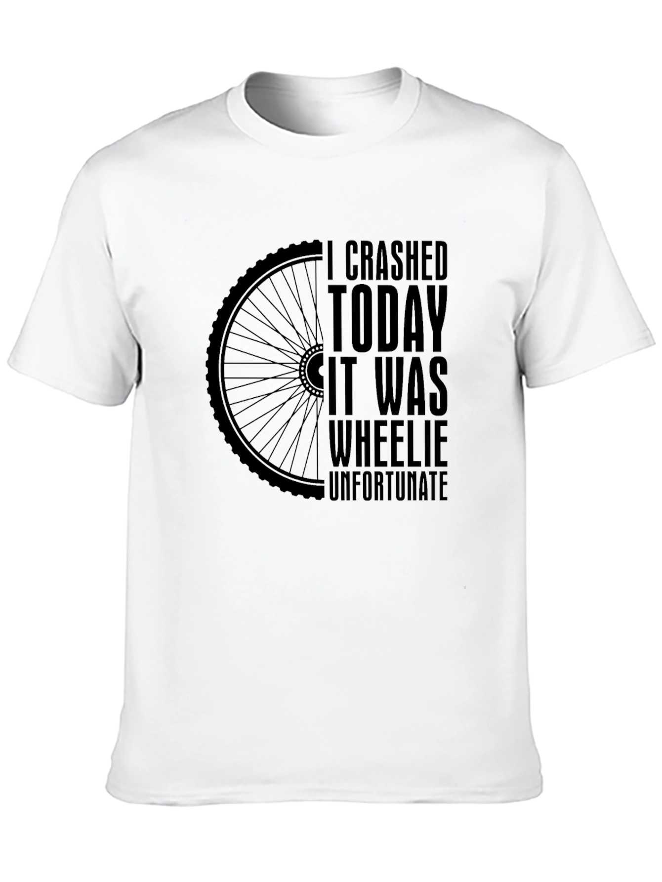 I Crashed Today Wheelie Unfortunate Black T-Shirt