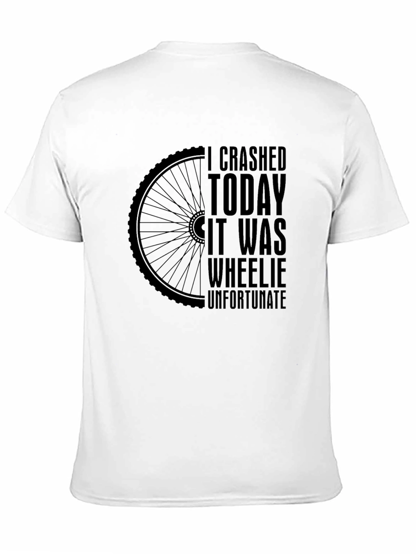 I Crashed Today Wheelie Unfortunate Black T-Shirt