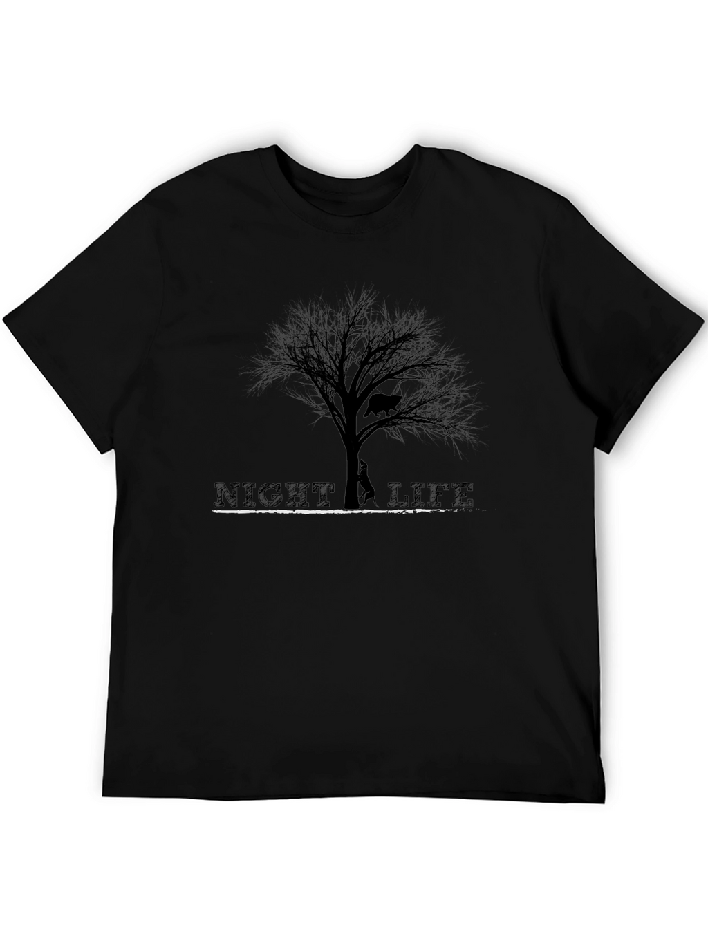 Night Life Tree Graphic Tee - Unisex Black T-Shirt