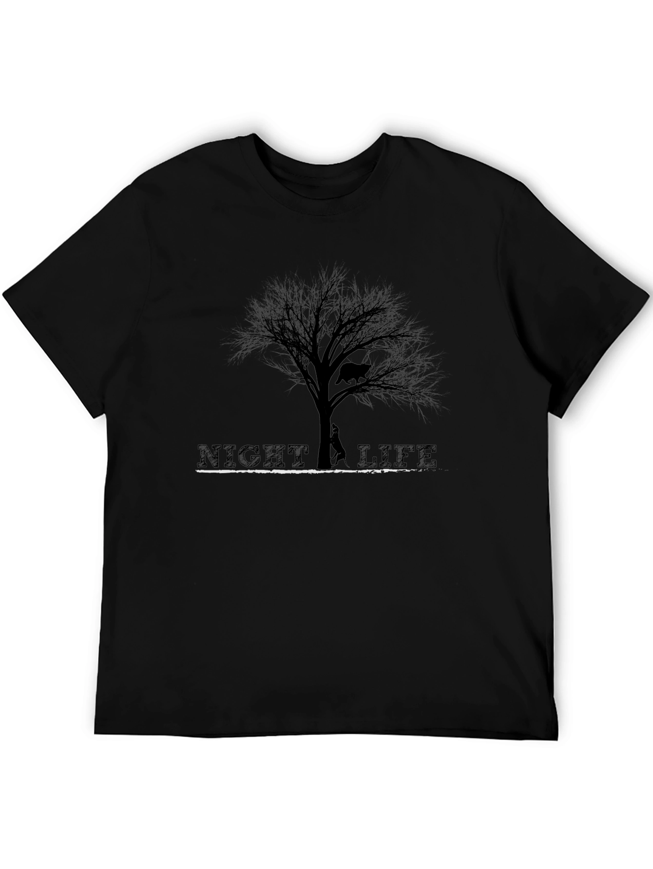 Night Life Tree Graphic Tee - Unisex Black T-Shirt