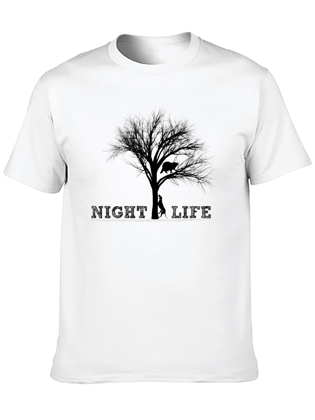 Night Life Tree Graphic Tee - Unisex Black T-Shirt