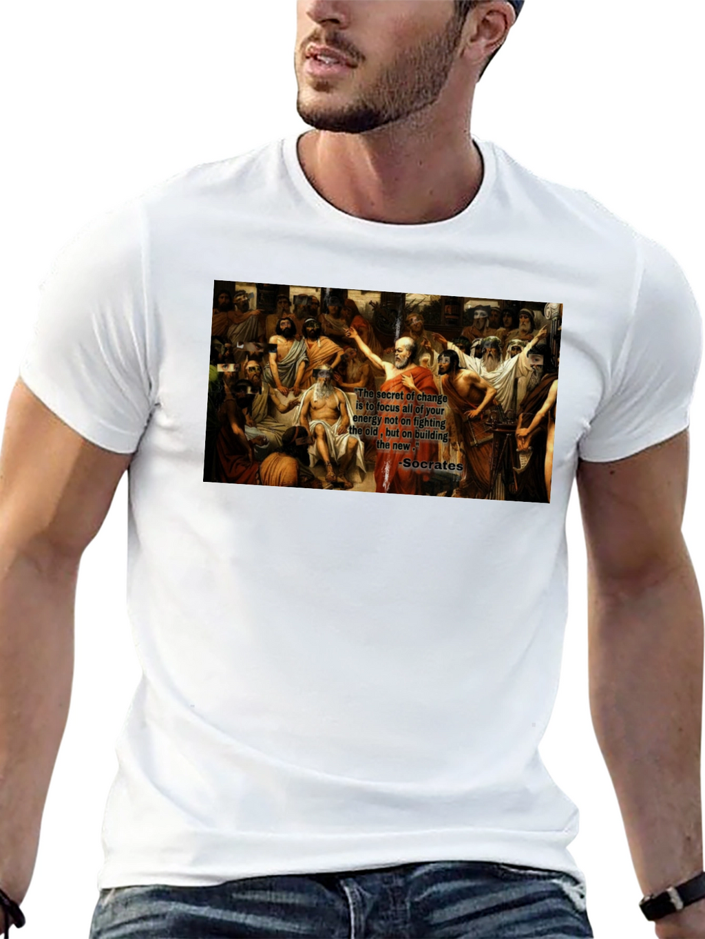 Socrates Quote T-Shirt - Change Focus