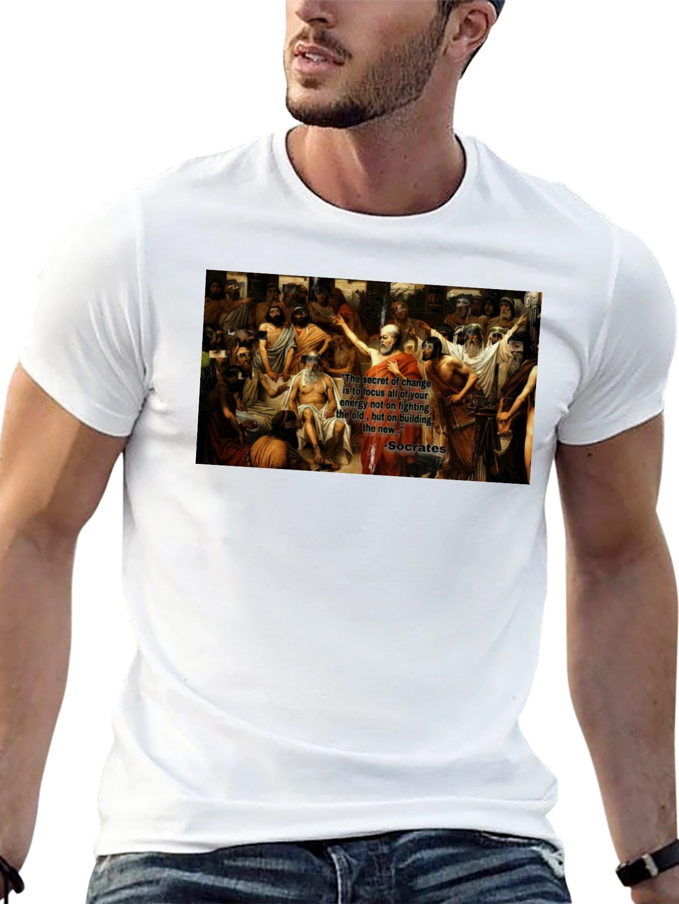 Socrates Quote T-Shirt - Change Focus