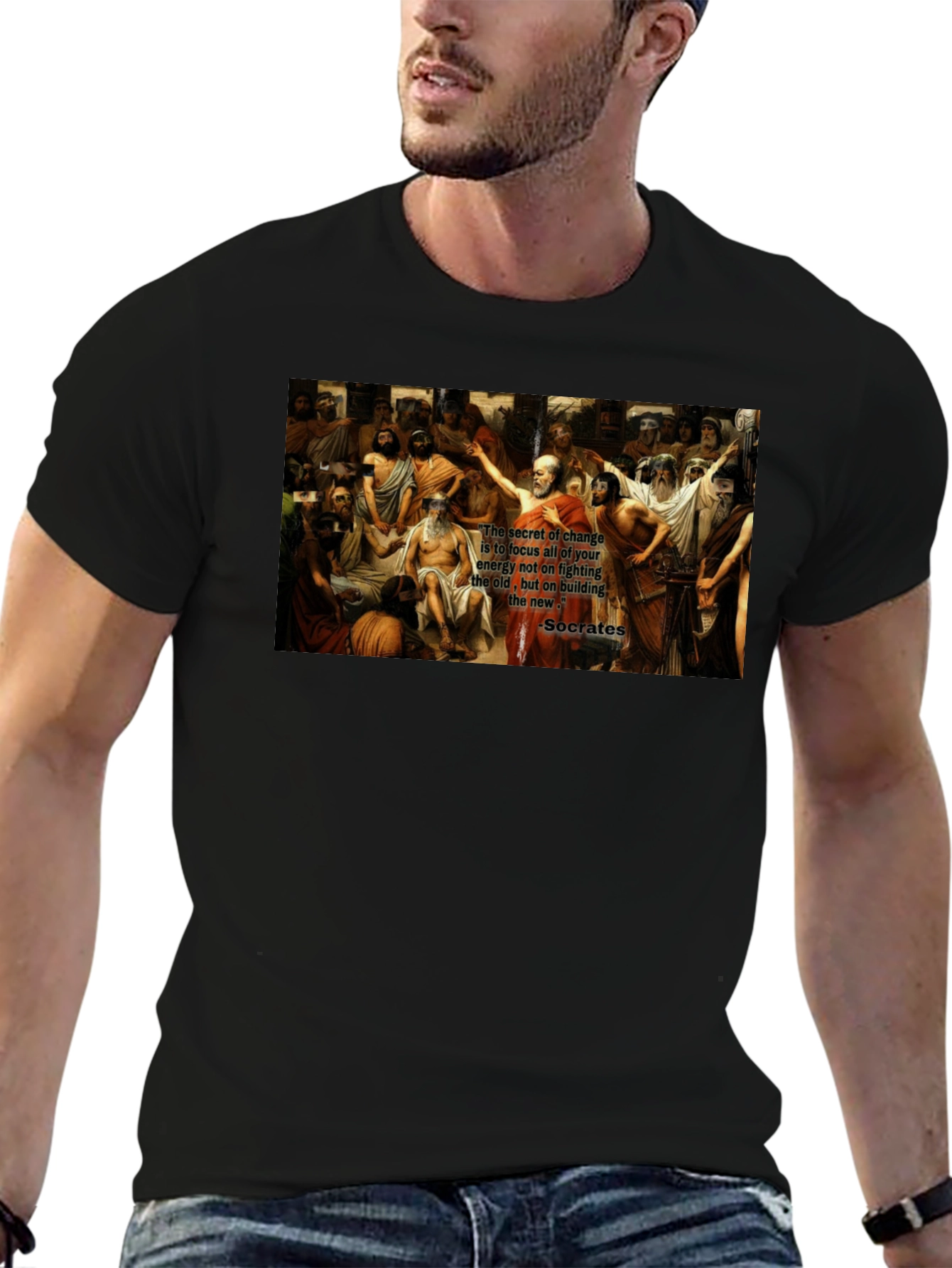 Socrates Quote T-Shirt - Change Focus