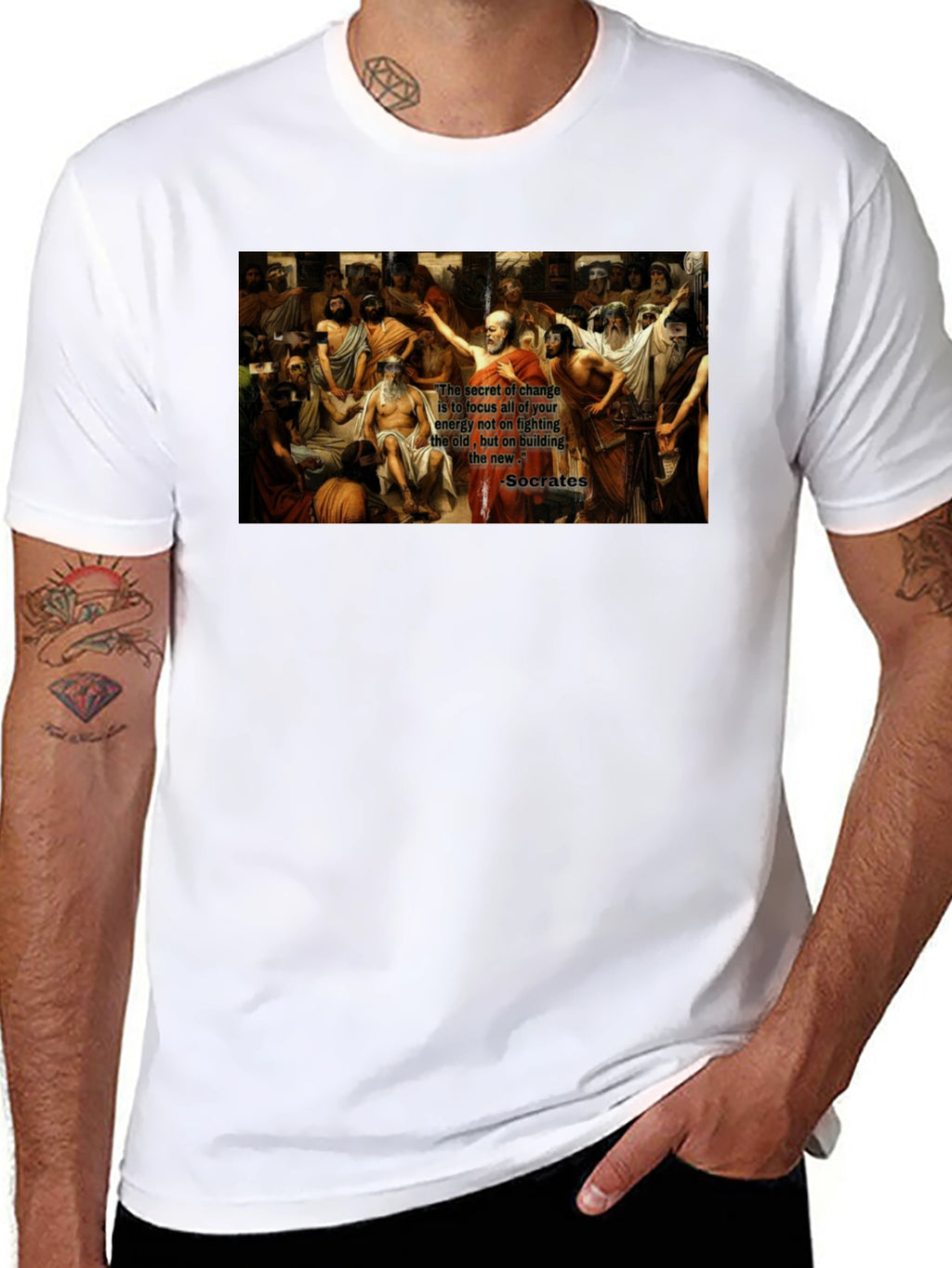Socrates Quote T-Shirt - Change Focus