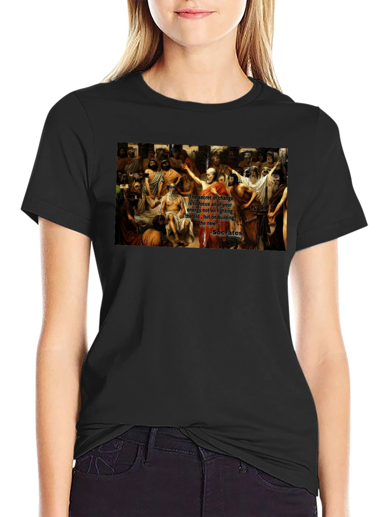 Socrates Quote T-Shirt - Change Focus