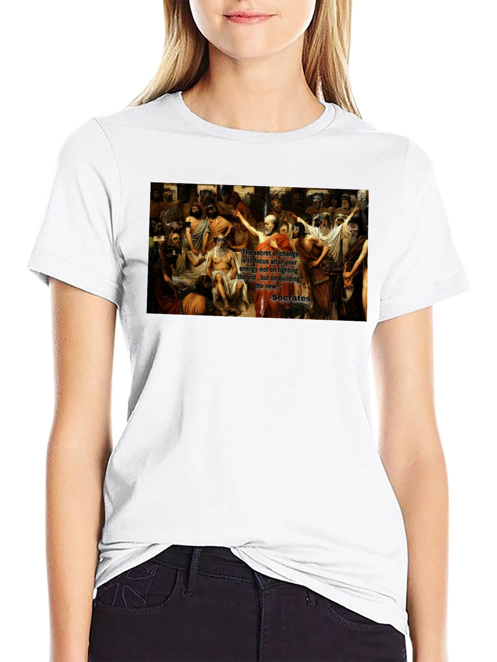 Socrates Quote T-Shirt - Change Focus