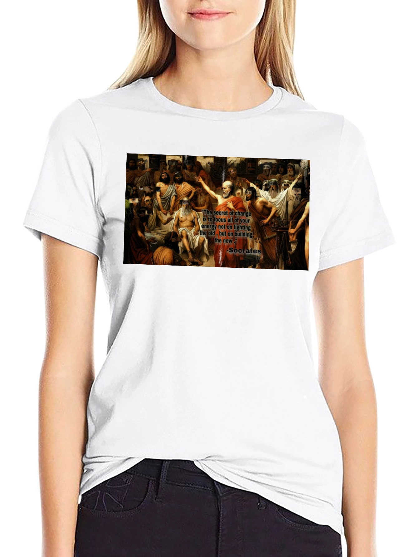 Socrates Quote T-Shirt - Change Focus