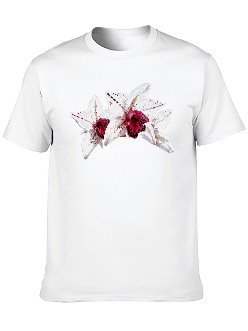 Floral Orchid Graphic Black T-Shirt