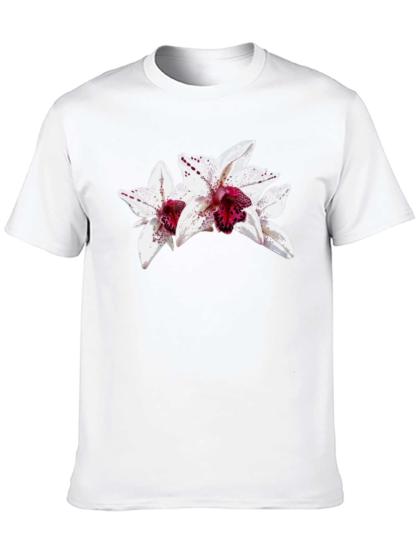 Floral Orchid Graphic Black T-Shirt