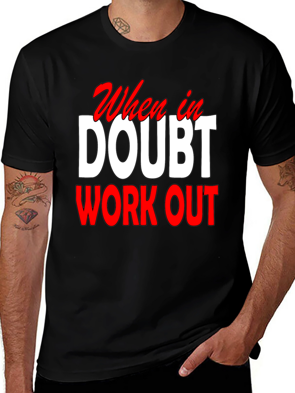 When In Doubt Workout Black T-Shirt