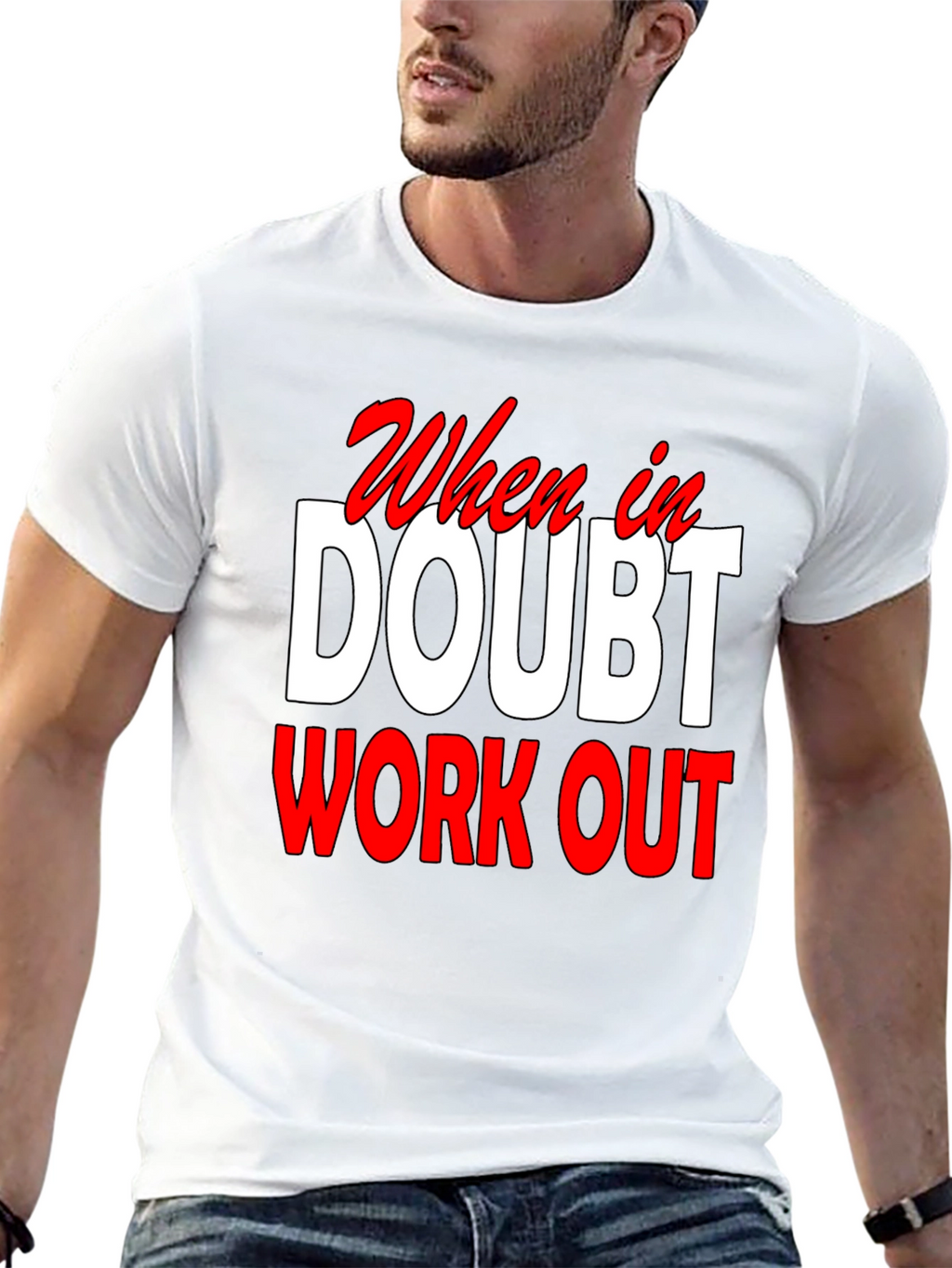 When In Doubt Workout Black T-Shirt