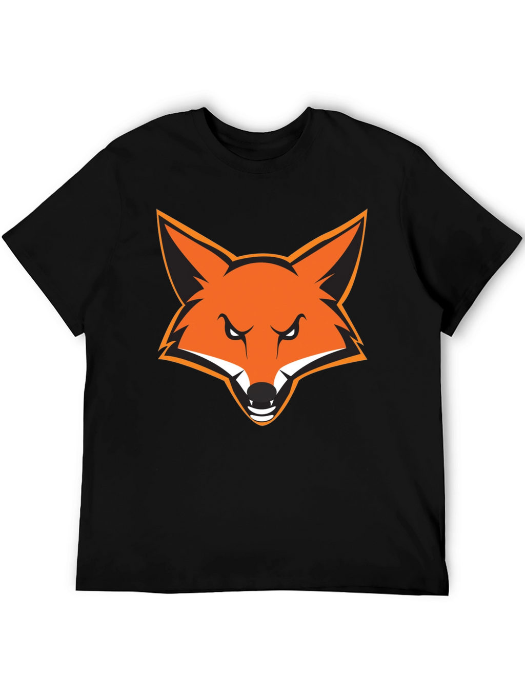 Mens Black T-Shirt with Bold Fox Graphic