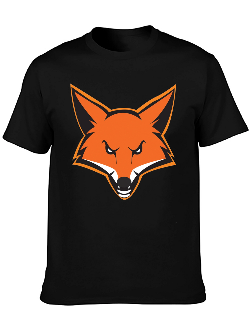 Mens Black T-Shirt with Bold Fox Graphic